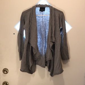 Cynthia Rowley merino wool cascade front sweater